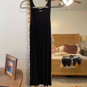 Michael Lauren Black Sleeveless Scoop Neck Midi Dress